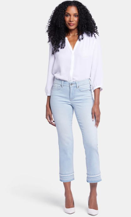 Marilyn Straight Ankle Jeans In Sure Stretch® Denim With High Rise And  Released Hems - Crystalline Blue | NYDJ